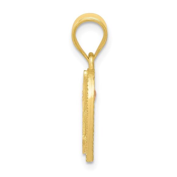 14k Two Tone Gold Grace Collection 15mm Heart Initial N Pendant - Picture 2 of 5